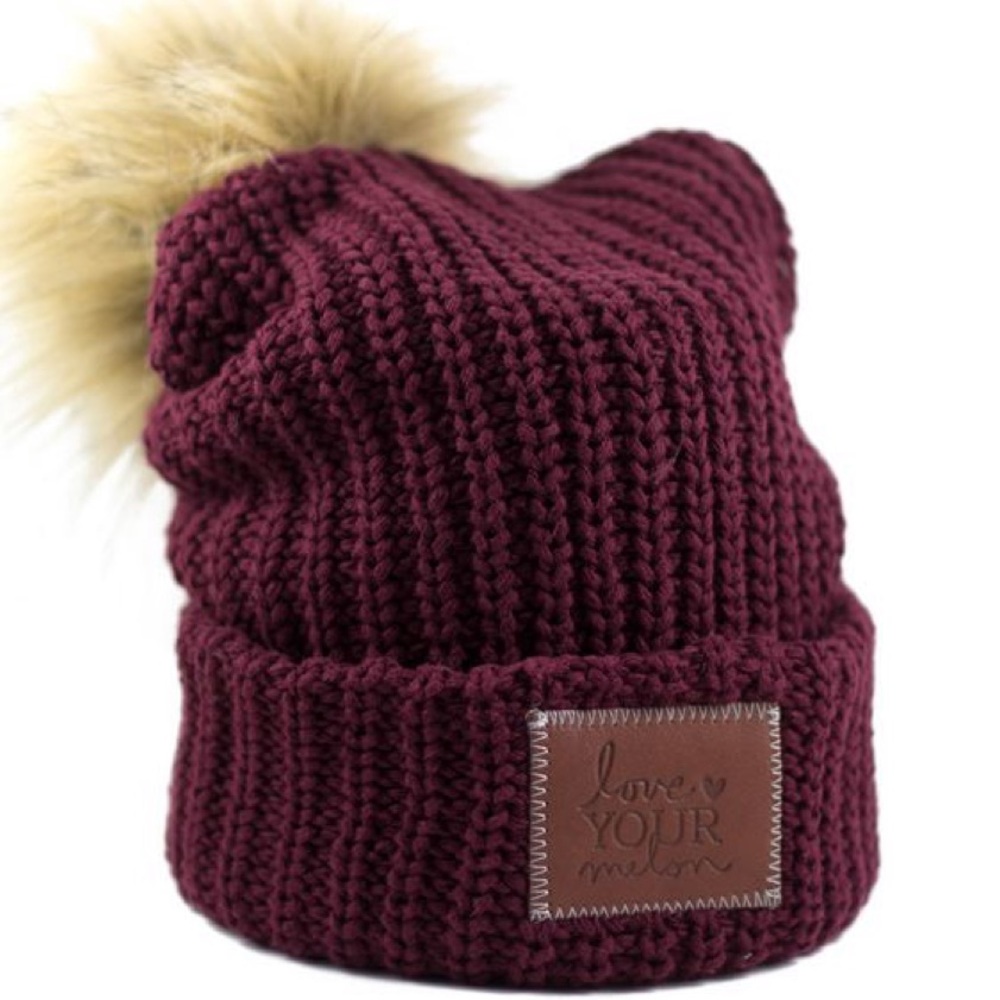 Love Your Melon faux fur Pom hat
